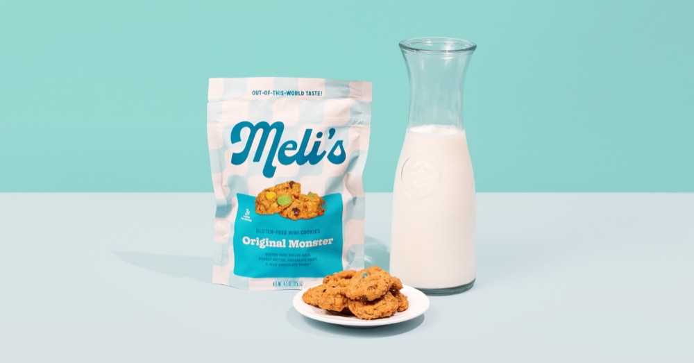 Meli&rsquo;s Monster Cookies gluten-free cookies with milk